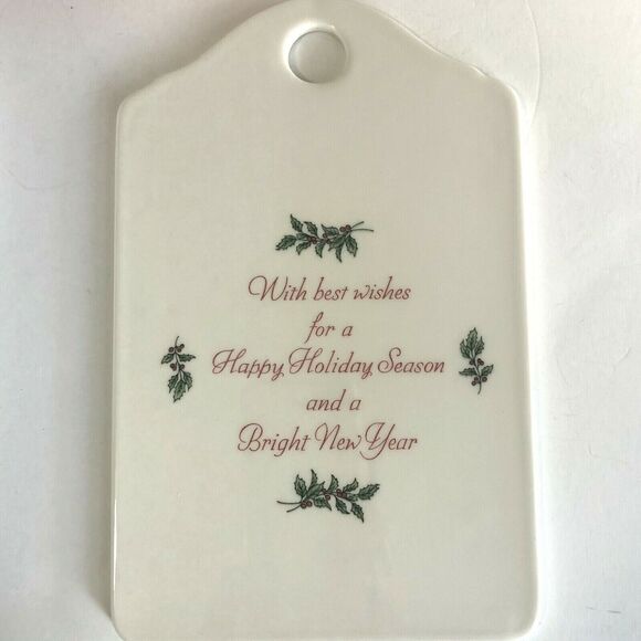 Vintage Christmastime Nikko Serving Ceramic Snack Cheese Board 9" x 5-3/4" Japan - Picture 6 of 8